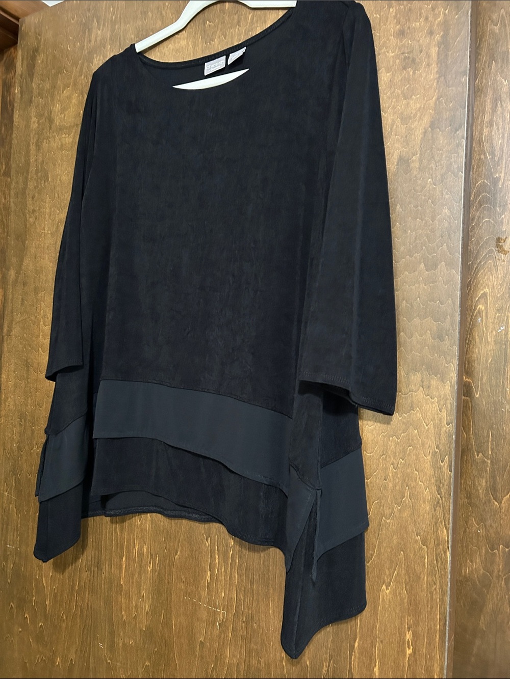 Chico's Black Layered Round-Neck Tunic xl - Picture 3 of 9